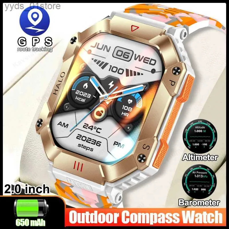 Женские часы Новые женщины Smart 650MAH Большой батарея фитнес -трекер Compass Compass Compance Compante Водонепроницаемый BT Call Men Sport военные Smart L46