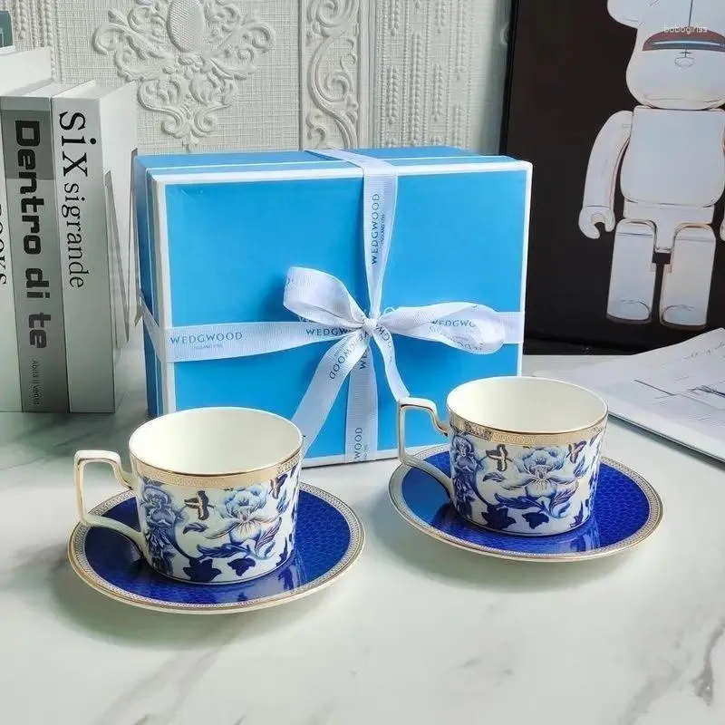 Cups Saucers W Furong Bone Porcelain Coffee Cup Dish European Tea Afternoon Set Gift Box