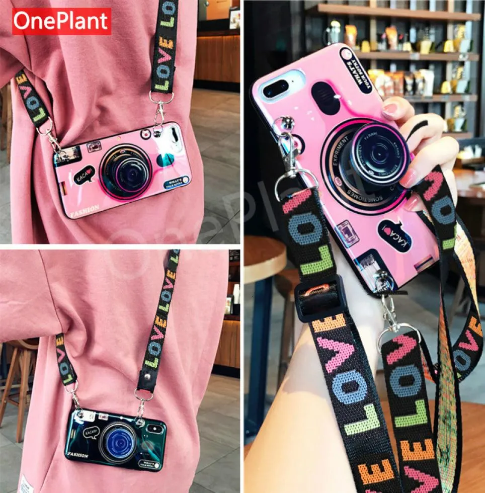 3D Camera Lanyard Case для iPhone 11 Pro x XR XS Max 6 7 для Samsung S10 S9 Fashion Fold Holder Case2136882