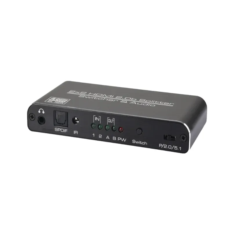 Новый 2024 4K 60 Гц, совместимый с HDMI, 2 в 2 Out HDMI-совместимого 2,0 Switcher 2x2 HDR 3D HDCP2.2 Адаптер для PS3 PS4 Pro Dolby Atmos для