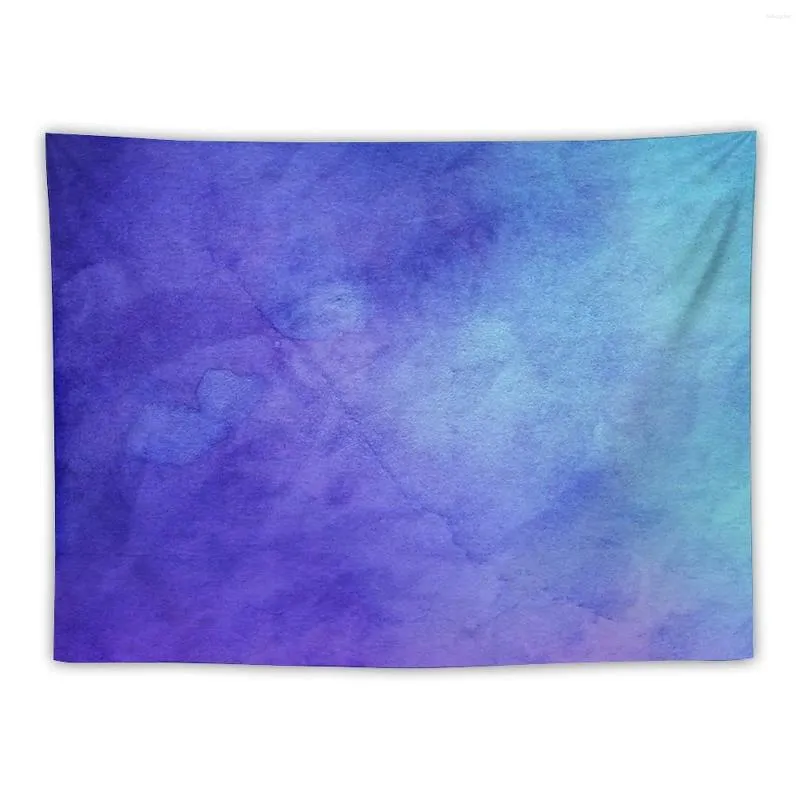 Wandteppiche Blau Purple Aquarell Design Wandteablebende Dekoration Zubehör Wand Wandmalerei