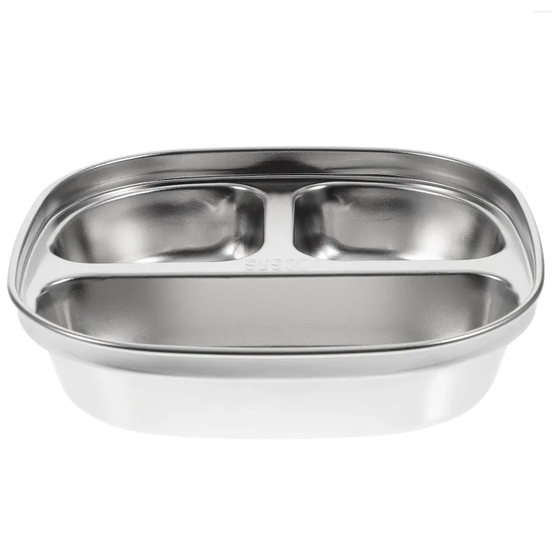 Bowls Snack Tray Iron Plate Divided Serving Household Tableware Kitchen Supply 304 Stainless Steel Child