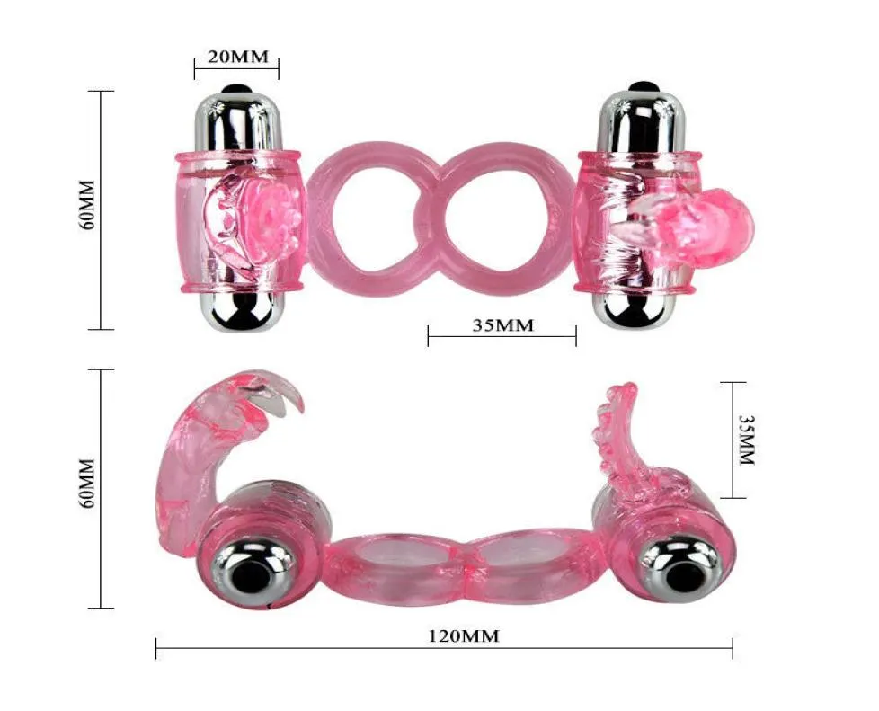 Doppio anello vibratore vibrante erezione del pene stimolatore potenziatore sesso giocattolo R4103347679