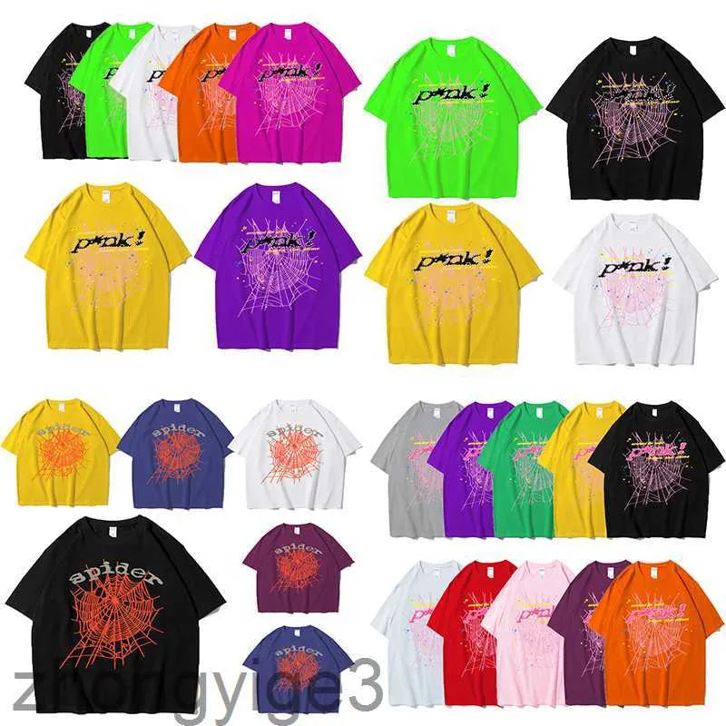 Sweat à capuche pour femmes SP5der 555 T-shirt T-shirt Street Vêtements Spider Web Pattern imprimé Couple de sport Salle Sports Wear Designer Top Top European XS-2XL