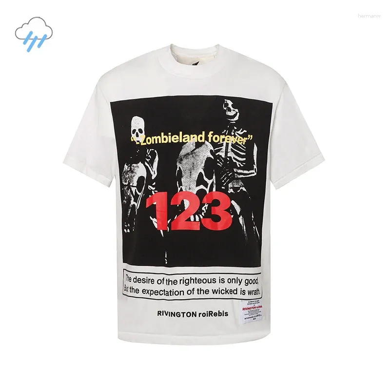 Męskie koszulki Mężczyzn Mężczyźni Kobiet Ustree-Owear Printing RRR123 Koszula Ogółem wysokiej jakości bawełniane vintage Black White T-Shirt Tee Top