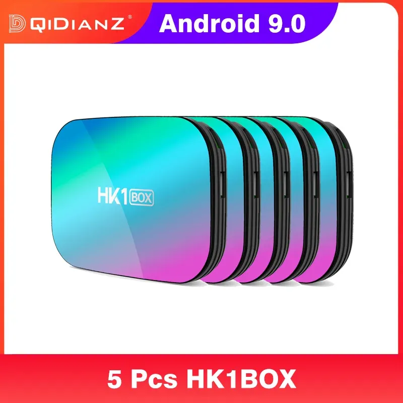Box 5pcs HK1 Box Smart TV Box 4K 1080P Amlogic S905X3 Android 9 9.0 HK1Box Set Top Box Dual Wifi 100M 4K 32GB 64GB