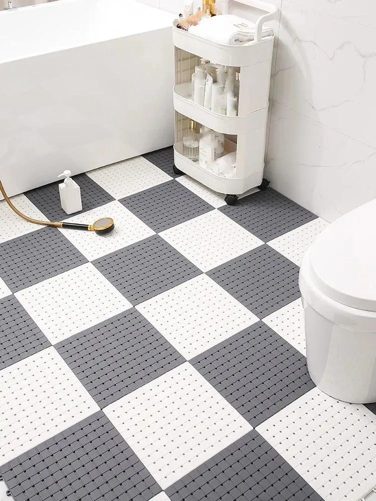 Badmatten 4pcs Badezimmer Nicht-rutscher Matte Pedal Haushalt verdickter Anschluss Toilette Hohlpedale Home Dekoration Zubehör