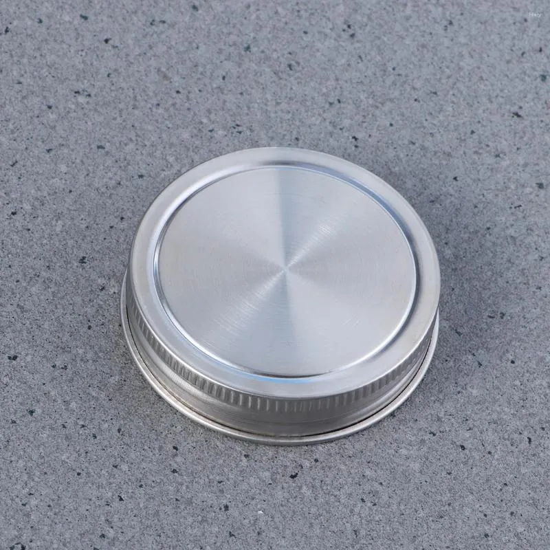 Dinnerware Mason Jar Home Use Lid Stainless Steel Sealing Silicone Gasket Wide Mouth Leakproof Cover