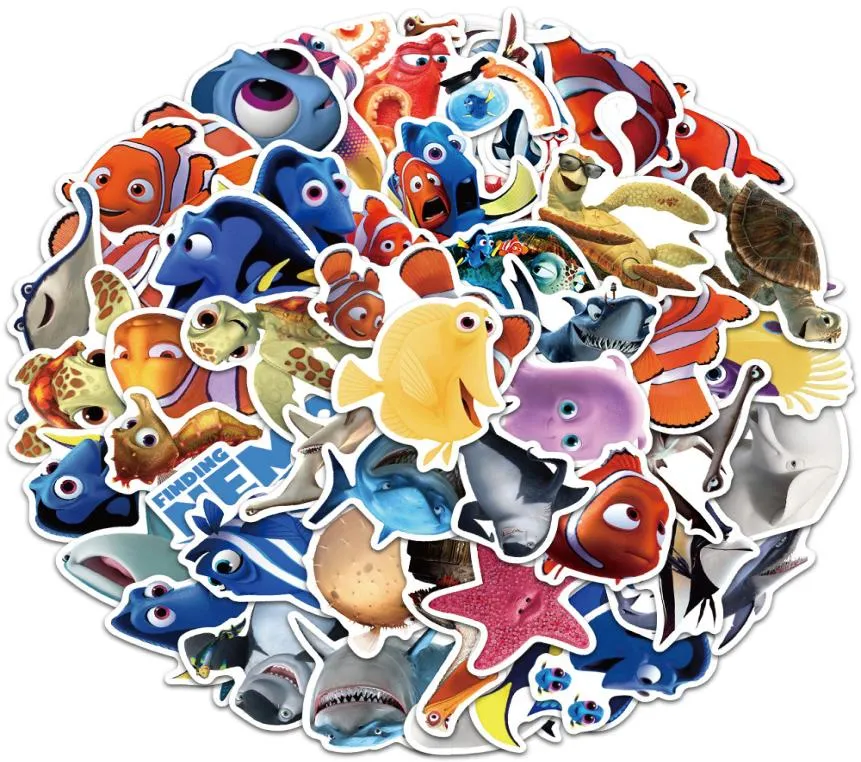 50pcSset Affiche Petite étanche étanche Sticker Stickers Cartoon Underwater Zoo pour cahier ordinateur portable Bouteille Casque autocollant PVC GUI9363019