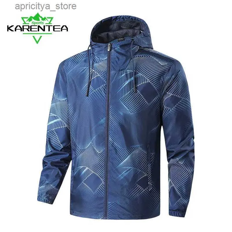 Buiten Jackets Hoodies Running Jacket Men Autumn Sportswear Gym Kledingman Jogging Fitness Coats Breadbare Hooded Hiking Fishing Jackets Sport Coat L48