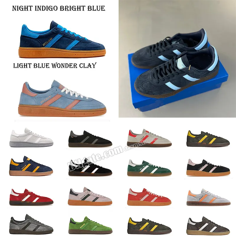 핸드볼 Spezial Casual Shoes 남자 여성 디자이너 네이비 주홍 알루미늄 코어 흑인 여성 남성 스칼렛 껌 클리어 핑크 핑크 북극 나이트 라이트 블랙 슈 스니커즈와 함께