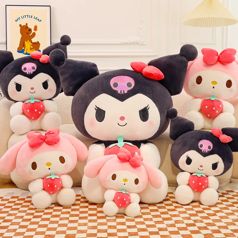 Animaux en peluche mignon de fraise mélodie kuromi 25 cm en peluche de vente au détail et en gros