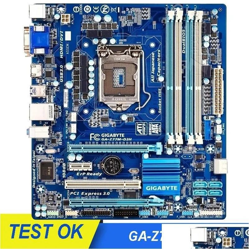 Płyty główne GA-Z77M-D3H Oryginalna płyta główna USB3.0 SATA III LGA1155 DDR3 dla Intel Z77 Z77M Desktop Mainboar