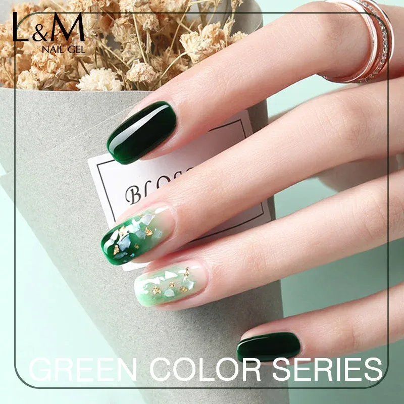 Gel ibdgel vert couleur gel polonais uv tremper off vernis ongles gel lak pigment complet 12 couleurs vertes pour la manucure