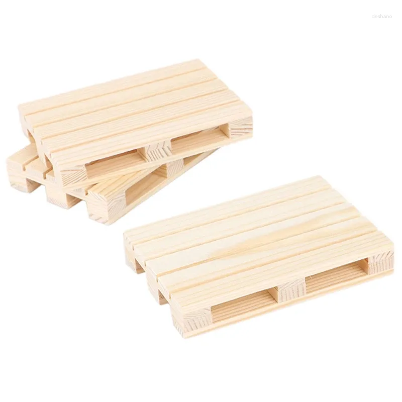 Tischmatten 2pcs Mini Paletgetränks Coasters Isolationsmatten Kaffeetasse Holz Topf Hausgebrauch