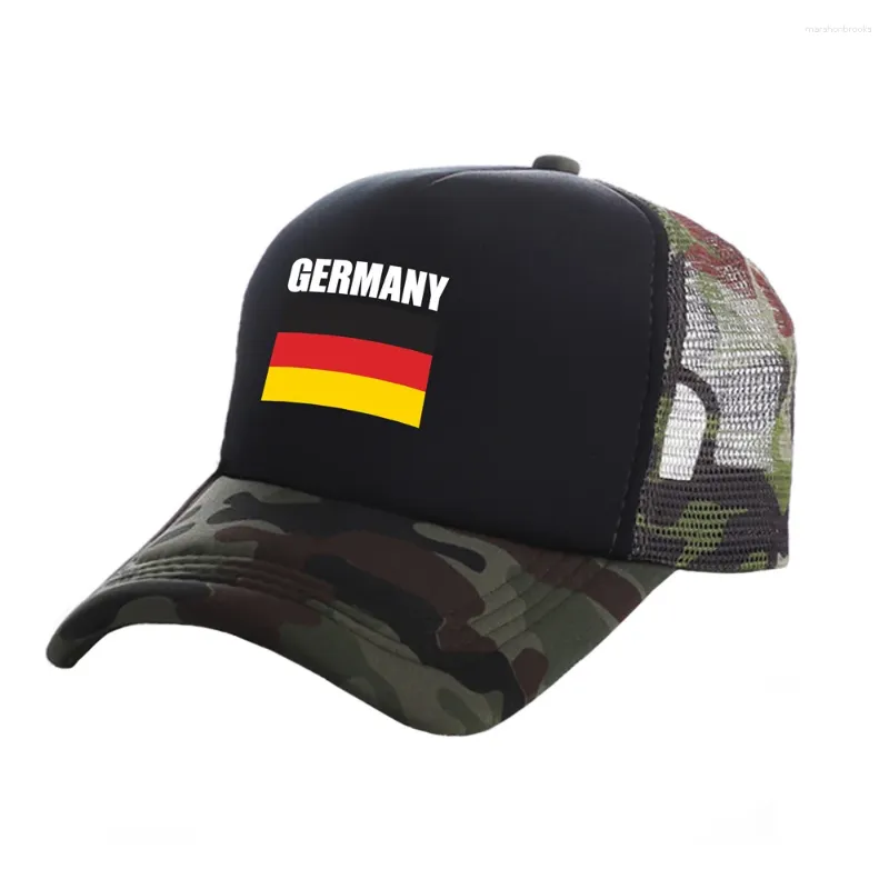 Ballkappen Deutschland Trucker Mode coole Hüte Baseball Cap Sommer Outdoor Sun Mesh