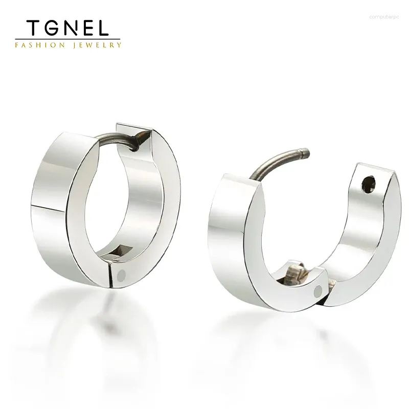 Hoop Earrings TA2 Pure Titanium For Men Black Round Hypoallergenic Nickle Free Jewelry Gifts Women Girls Sensitive Ear