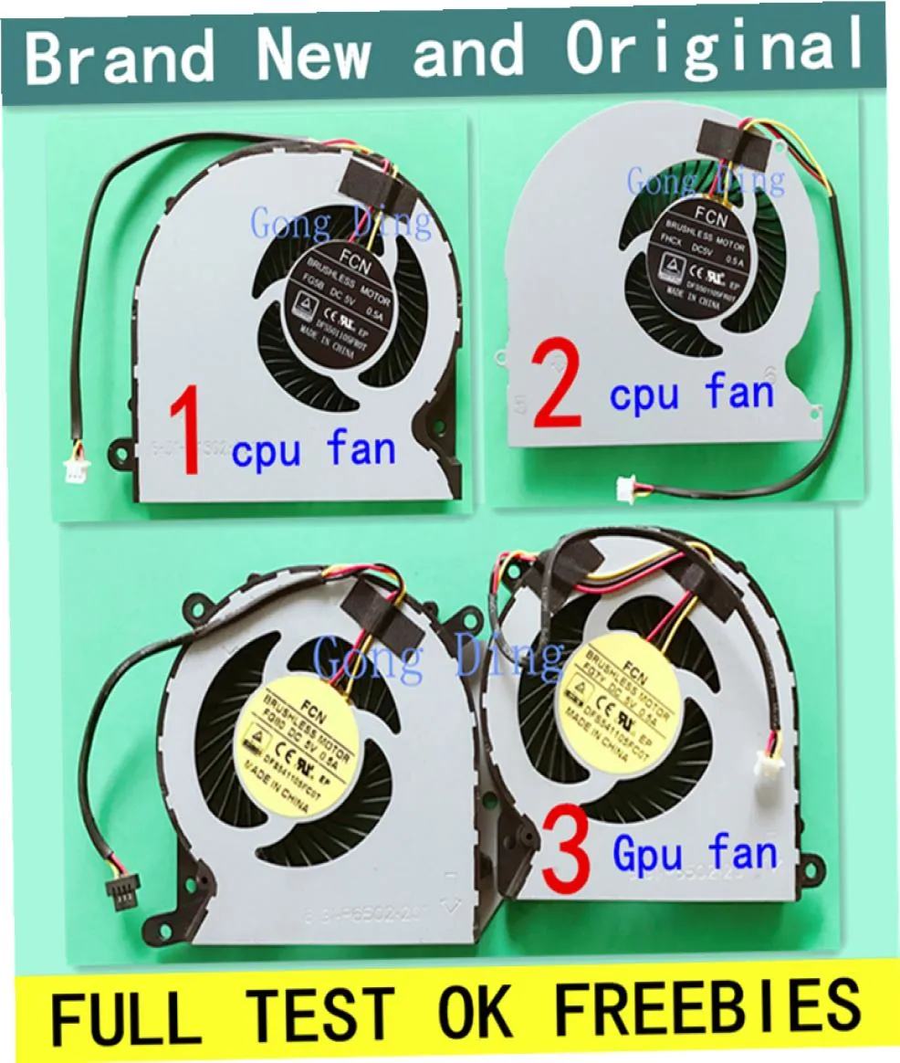 laptop CPU gpu cooling fan Cooler Notebook Fit for Hasee DFS501105FR0T FHCX DFS501105FROT FCN FJL0 FJLO FG5B 631P6502101 Clevo9431092