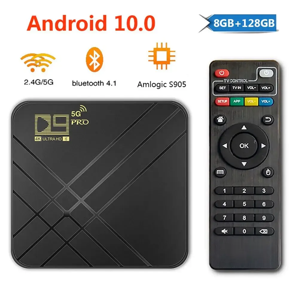 Box Pro Home Theater Smart Media Player Amlogic S905L 2.4G/5G Dual WiFi Bluetooth TV Box Quad Core Android 10.0 Set Top Box
