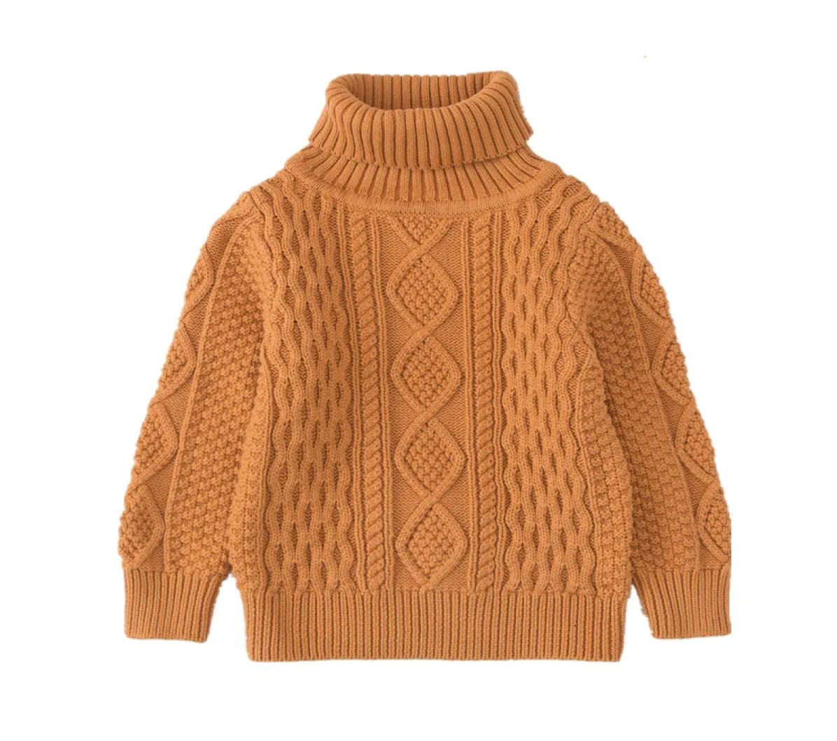 Nieuwe herfst winter kinderen katoen gebreide truien babymeisje trui kinderen jongenskleding peuter turtleneck pullover bovenkleding tops6282107