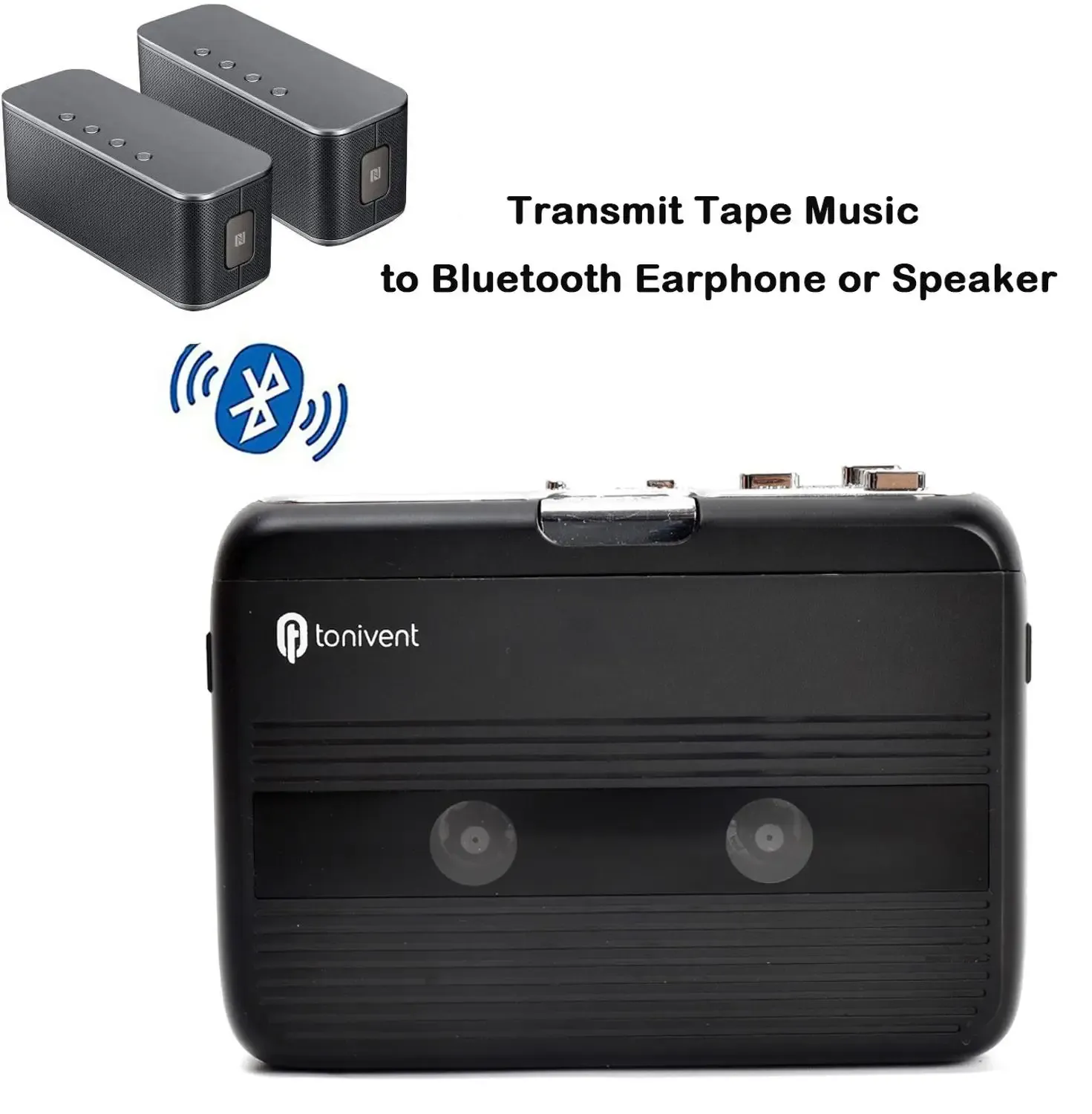 Joueur Bluetooth Cassette Player FM Transmetteur Stéréo Walkman FM Radio Radio Radio Personal Tape Player Autoreverse