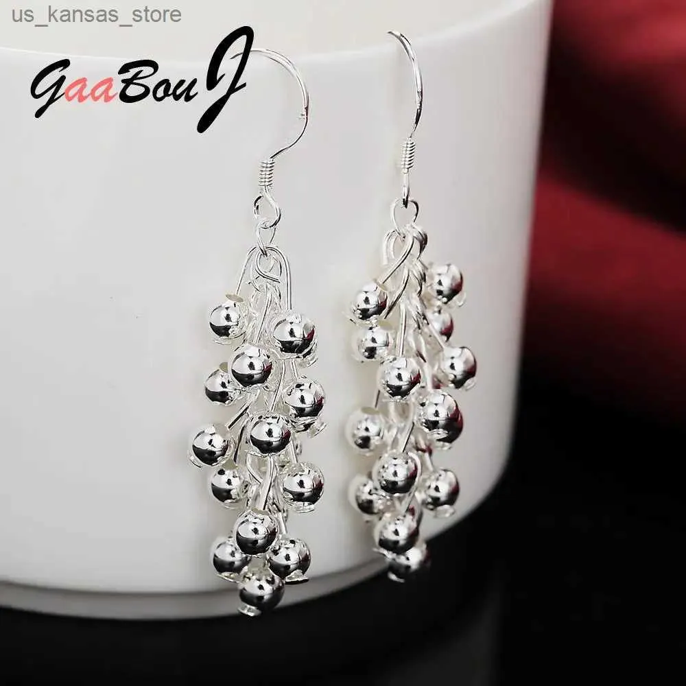 Charm 925 Sterling Silver Bead Drop Earrings For Women Long Hanging Balls Earrings 2022 Trend Jewelry 2022 Jewelry Christmas GaaBou240408KD3H