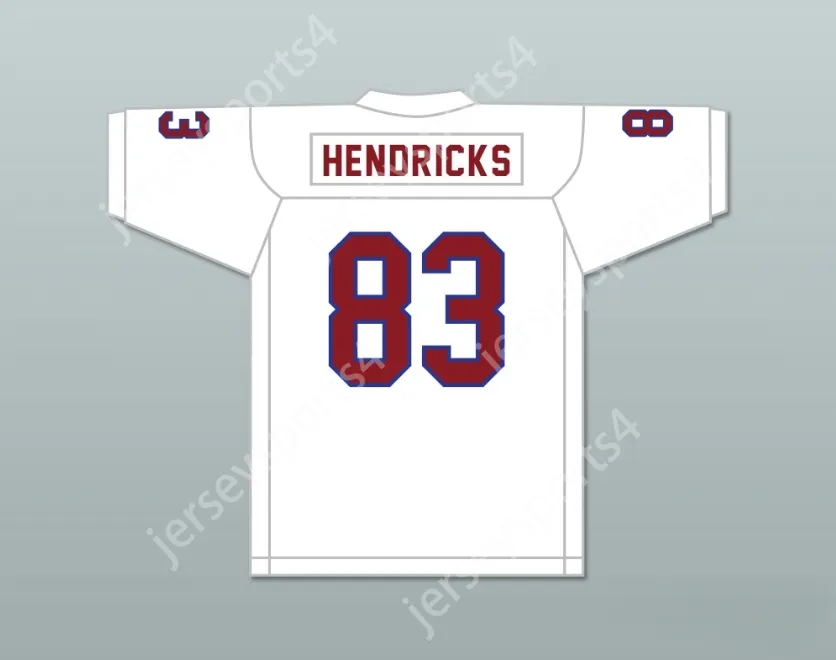 Custom Hendricks 83 Hialeah Senior High School purosangue White Football Jersey 2 S-6XL S-6XL