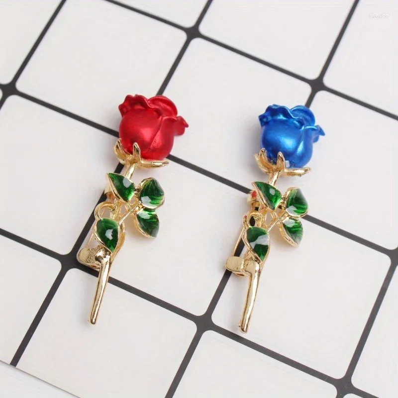 Brooches Style Fashion Elegant Rose Brooch Red Clothing Collar Oil Drop Pin Corsage