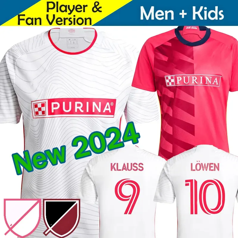 2023 2024 STL CITY SC Jerseys Soccer Kids Kit Man 23/24 Football Shirts Home Red Away White Confluence Lowen Klauss Jackson Nilsson Men's Uniforme Blom Parker