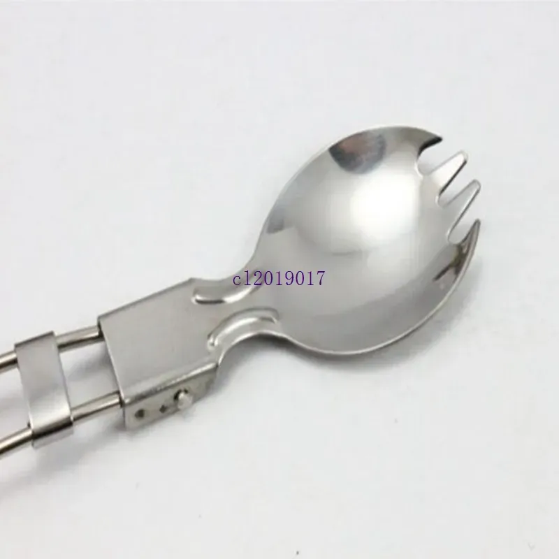 Folding Stainless Steel Spoon Spork Fork Outdoor Camping Hiking Traveller Cook