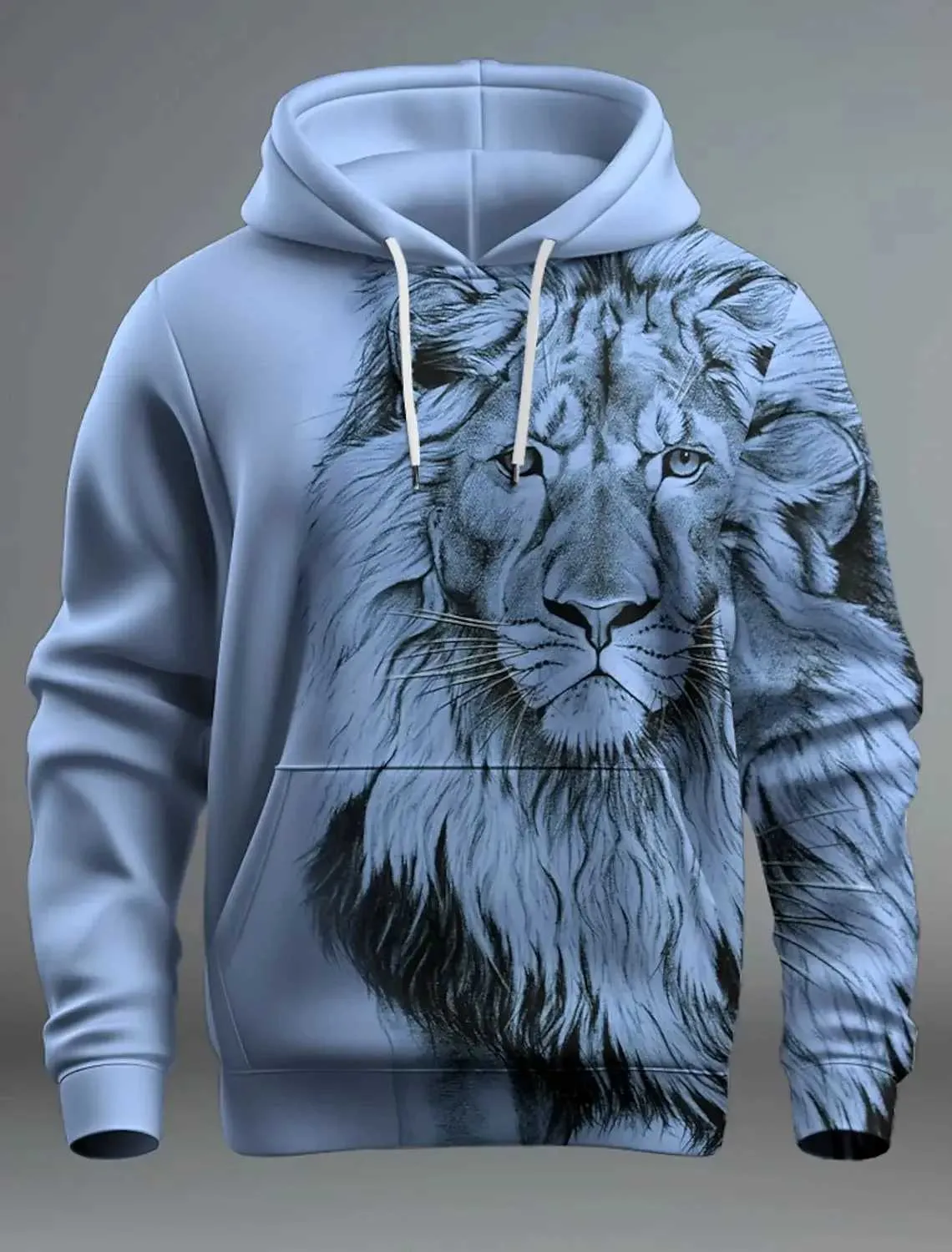 3D Lion Oversized Hoodie Heren For Men Funny Animal Print Plus Size Cool Streetwear Sweatshirt From Molich Vendor 7.53 DHgate.Com