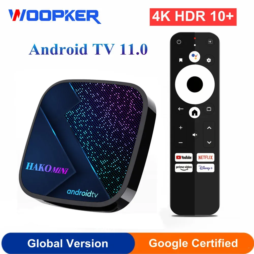 Box Hakomini 4K Android TV Box Amlogic S905Y4 DDR4 4GB 32GB Dual WiFi BT 5.0 AV1 HDR 10 Google Certified Media Player Global Version