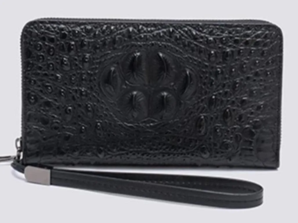 New Men Long wallets real leather crocodile grain hard shell 20cm Length Business casual Cluth wallets multislots single zipper5458023