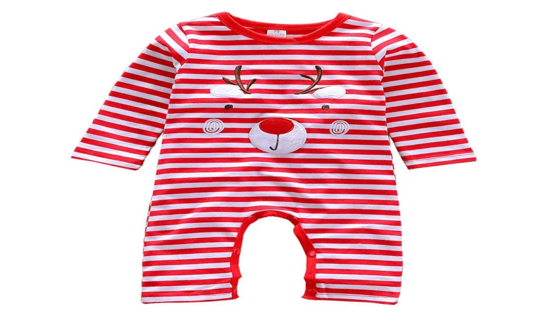 Kerstmis Baby jumpsuit Romper katoen pasgeboren babyjongen meisje kleding herten gestreepte outfits baby kinderen kleding baby peuter boutiqu80779996