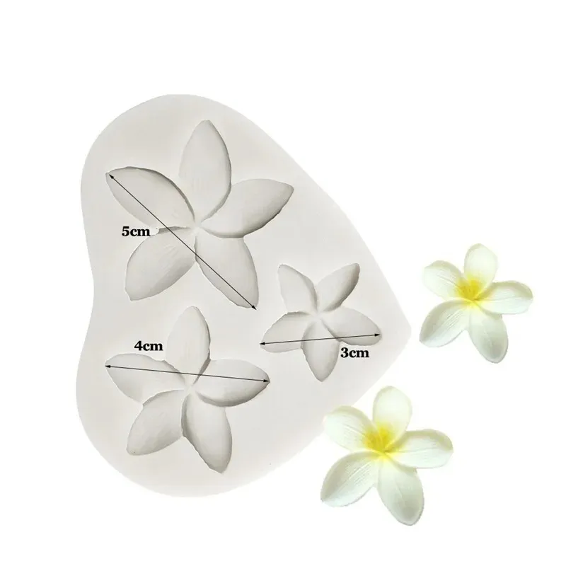 Sugarcraft Plumeria Flor Silicone Mold T Ferramentas de decoração de bolos de molde