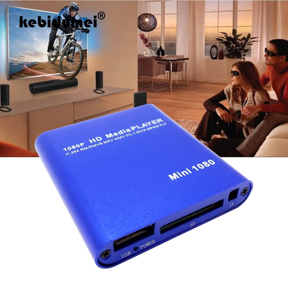 Box HD 1080p Полный USB -внешний мультимедийный игрок с HDMICAMATIBLE Interface SD Media TV Box для MKV H.264 RMVB WMV EU US Plugc