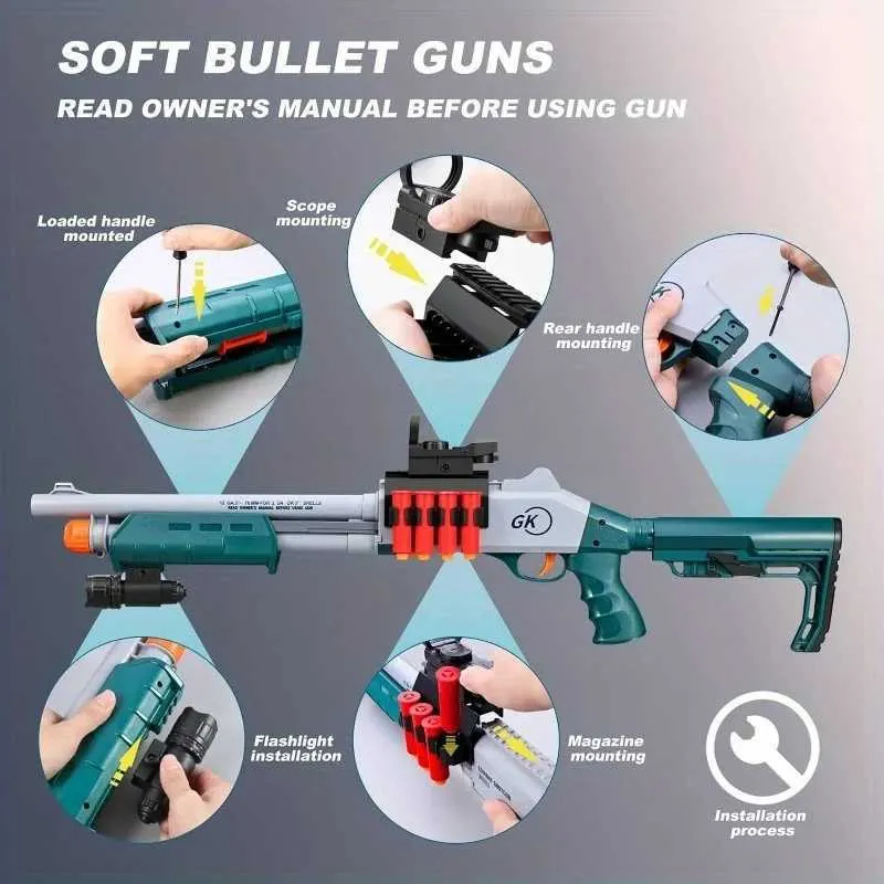 Soft Bullet Sniper Rifle JH2027C With Scope Toy Shell Throwing Design ...