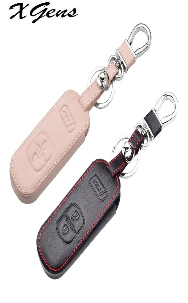 Lederen autosleutelhaak voor Mazda 3 6 CX9 CX3 CX5 CX7 Speed Smart Keyless Remote FOB Protector Cover Keychain Bag Auto Accessories6966969