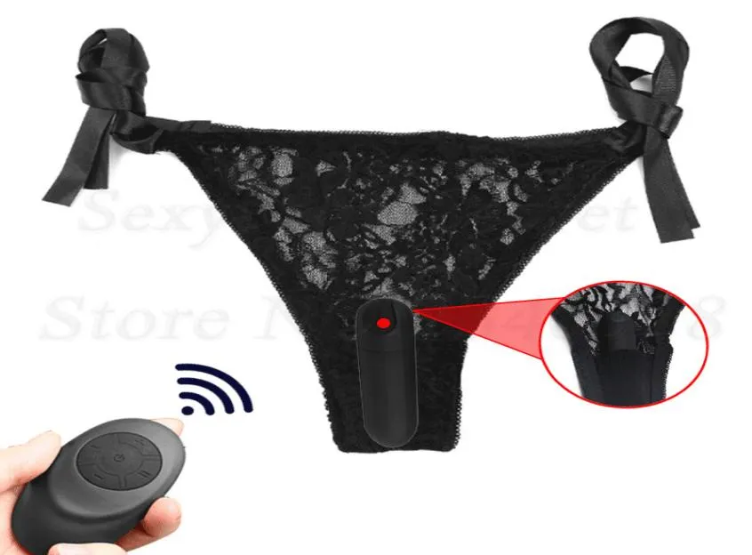 Дистанционное управление 10 скоростей кружевные трусики мини -вибраторные секс -игрушки для женщин на ремешках на нижнем белье.
