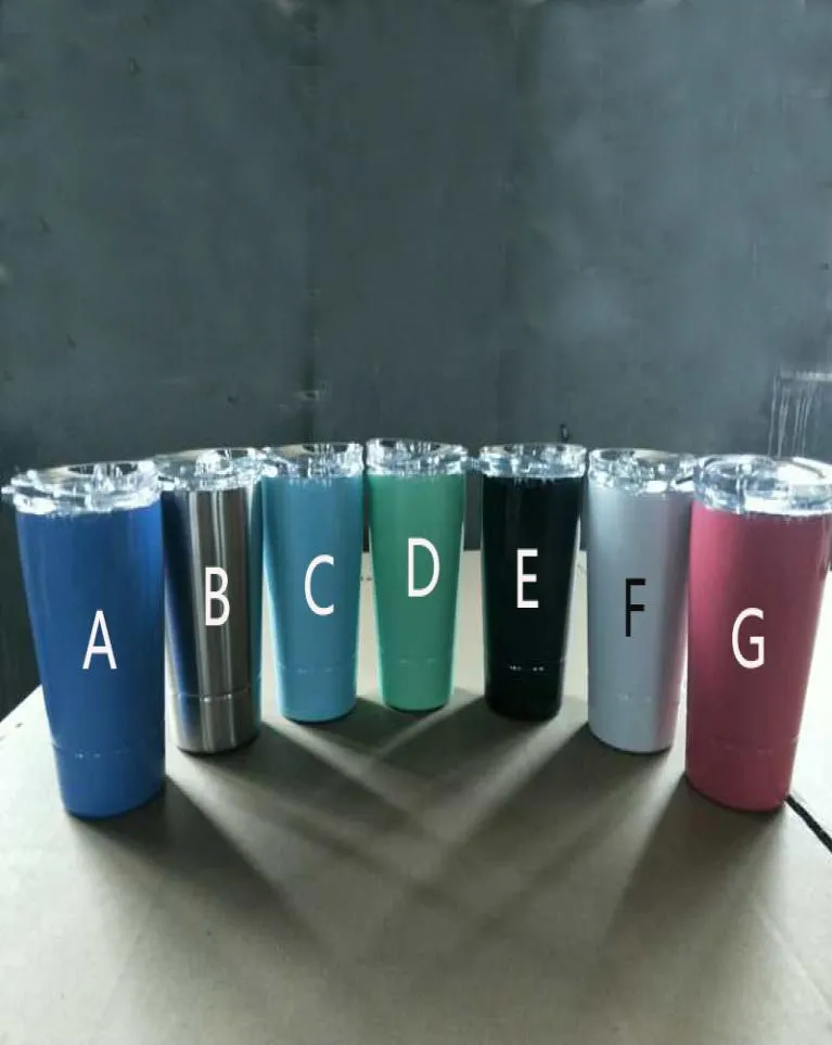 Capas de vino de 12oz Taza Taza sin tallas de acero inoxidable botella de agua de vaso pequeño con pajitas con pajitas y tapas 6028698