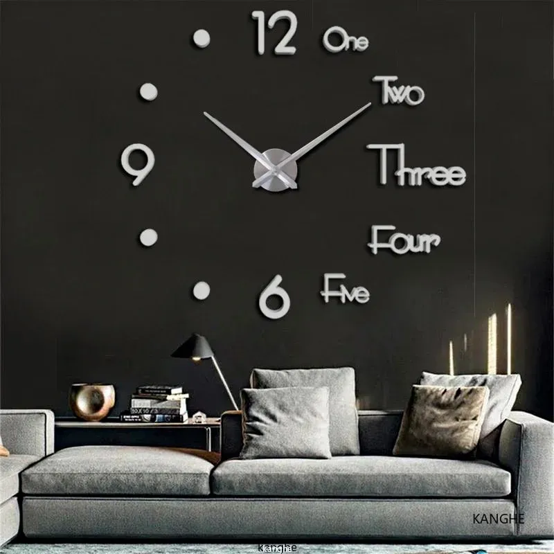 2022 Design moderne grande horloge murale 3D DIY CORLOGNES DE MONDE MONTRES ACCYLIQU