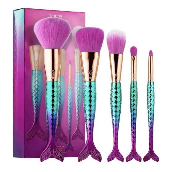 Brushes de maquillage entiers ensembles Cosmetics Brush 5 PCS Kits Couleurs vives Sirène MALAGE BRUSSION TOURS POUDRE BROSTES CONTOURS 3959846