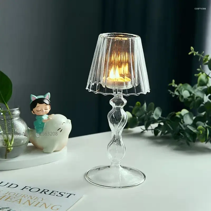 Ljushållare bordslampa Candelabra glas ins europeiska enkel romantisk middag kreativ prydnadsdekoration