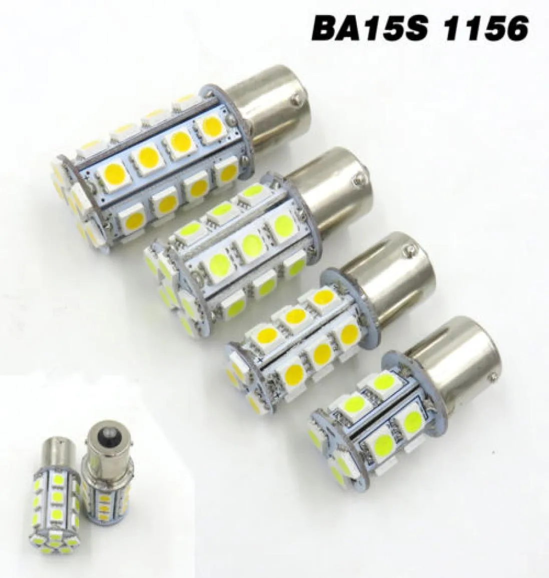 Pack med 10 BA15S 1156 1141 VIT VARM VIT 2W 3W 4W 5W 13182430 5050 SMD LED -glödlampa DC12V Interiör Ljus7137234