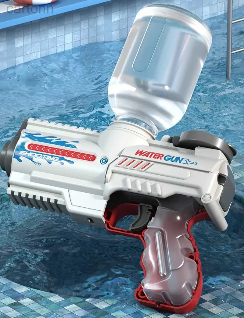 Gun Toys Electric Automatic Water Gun Children High-Pressure Outdoor Beach Storkapacitet Sökpool Summerleksak för pojkar och flickor 240408