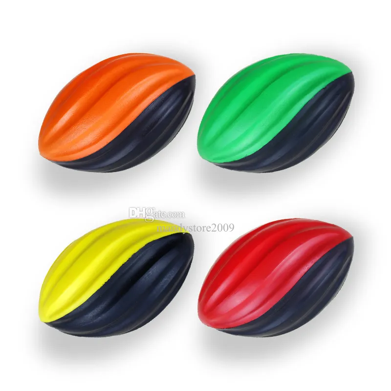 13 cm Neuheit Press Spielzeug Squeeze Rugby Football Spielzeug Super coole Kinder Hand Dekompression Spielzeug Bright Color Sports Ball Spielzeug