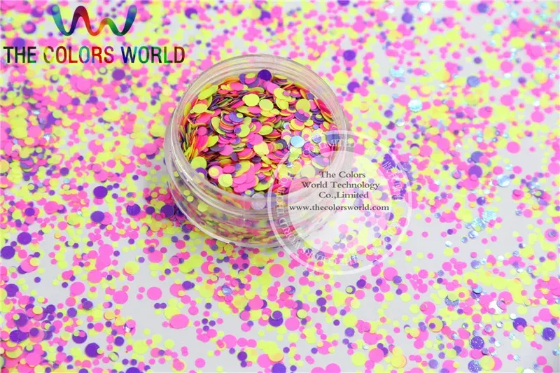 Glitzer RNR154 Mix Colors Round Punktform für Nagell Pollischakryl, DIY Supplies