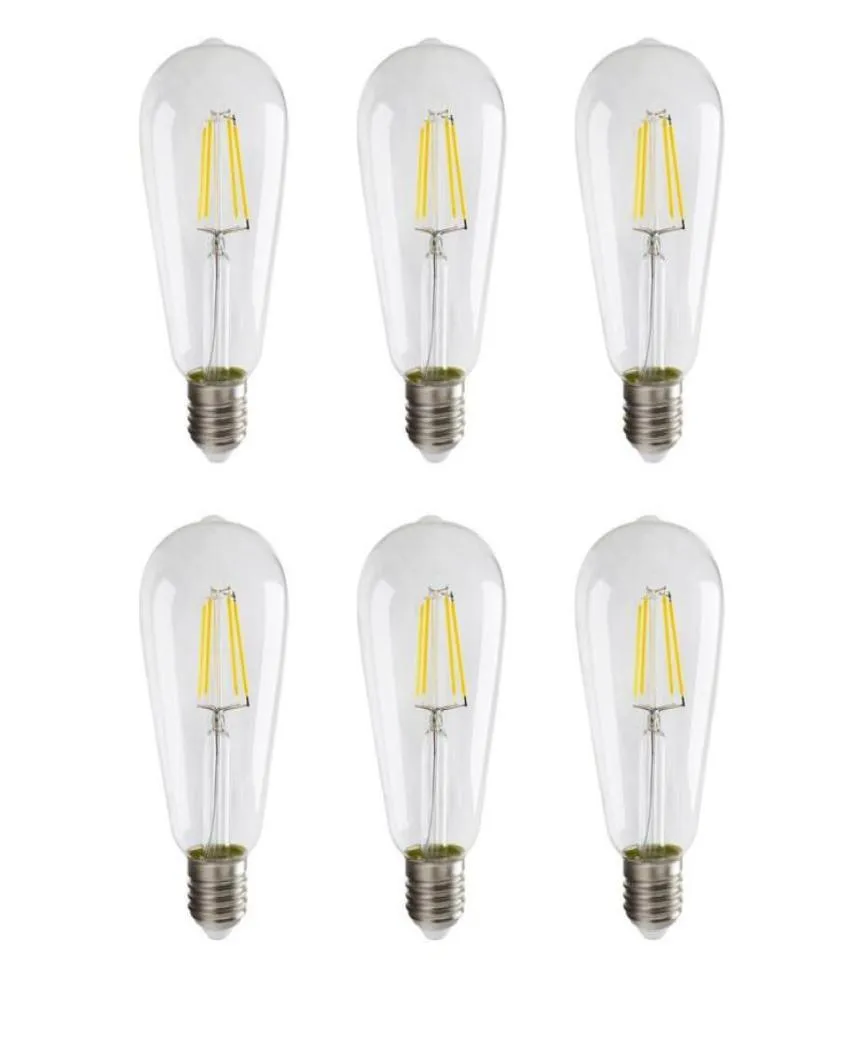 E27 ST64 żarówki LED Vintage LED żarówka Retro Lights 2W 4W 6W 8W ciepłe białe