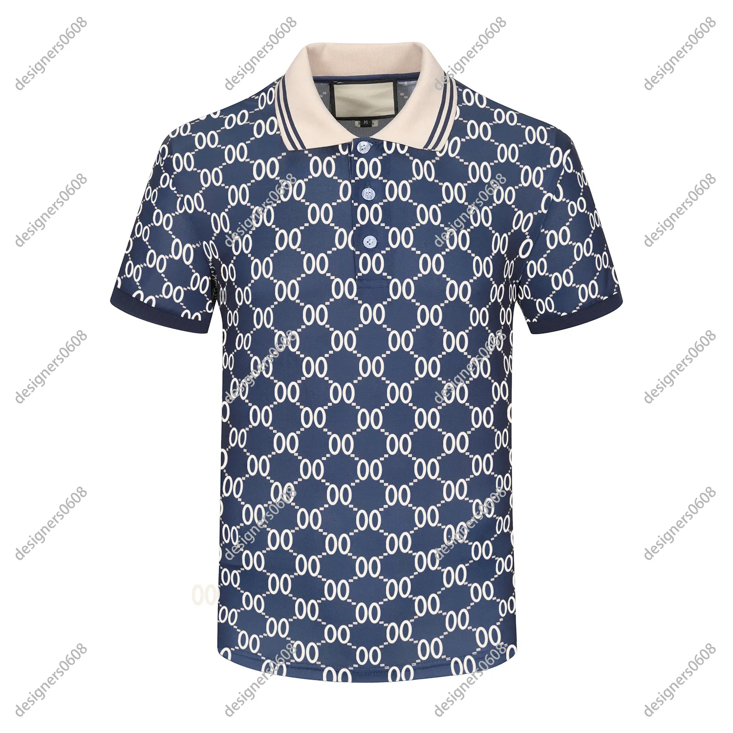 2024SSデザイナーストライプポロシャツTシャツヘビポロスビーフローラル刺繍メン