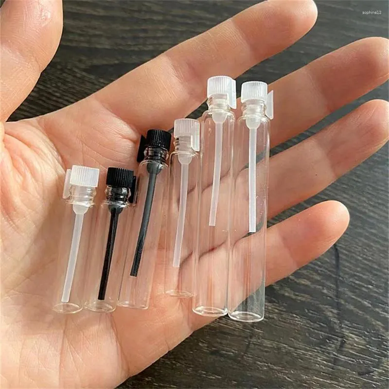 Storage Bottles HEALLOR 1ML 2ML 3ML Black Clear Mini Perfume Glass Bottle Empty Cosmetics Sample Test Tube Portable Container